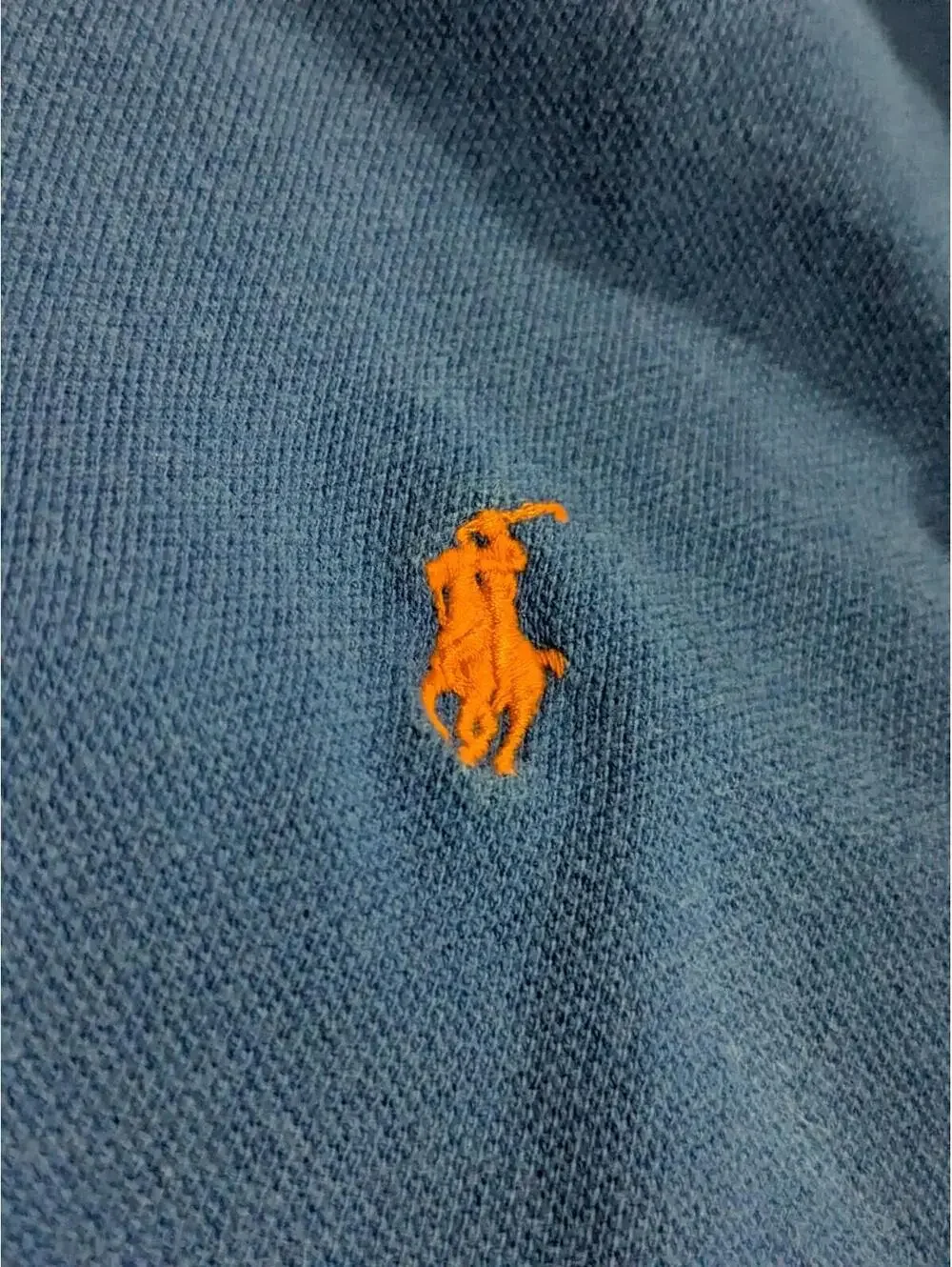 Polo by Ralph Lauren Men’s Polo Shirt, Blue w/ Orange Logo, Big & Tall Size XXL